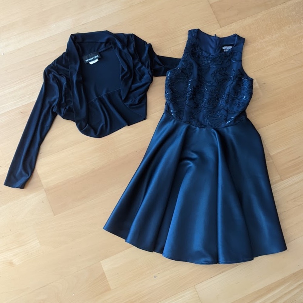 Un Deux Trois Dress with Bolero and Waist Belt